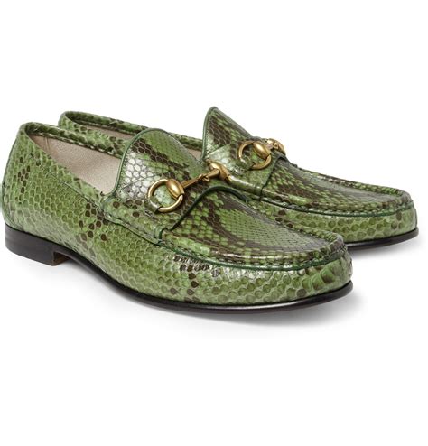 gucci python leather loafers|Gucci fringe loafer.